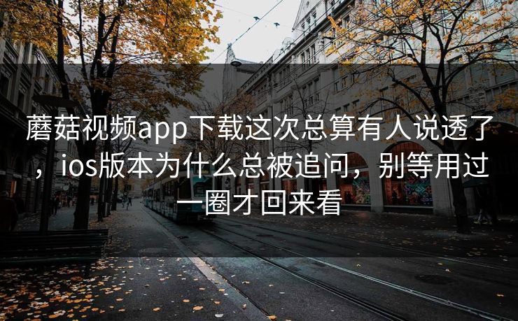 蘑菇视频app下载这次总算有人说透了，ios版本为什么总被追问，别等用过一圈才回来看