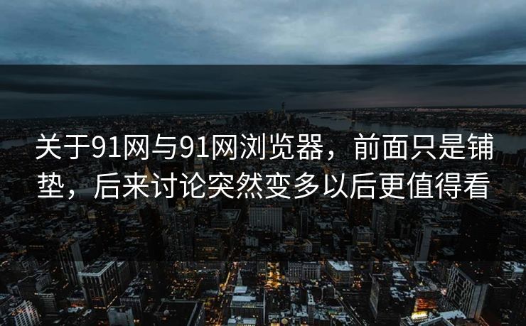 关于91网与91网浏览器，前面只是铺垫，后来讨论突然变多以后更值得看