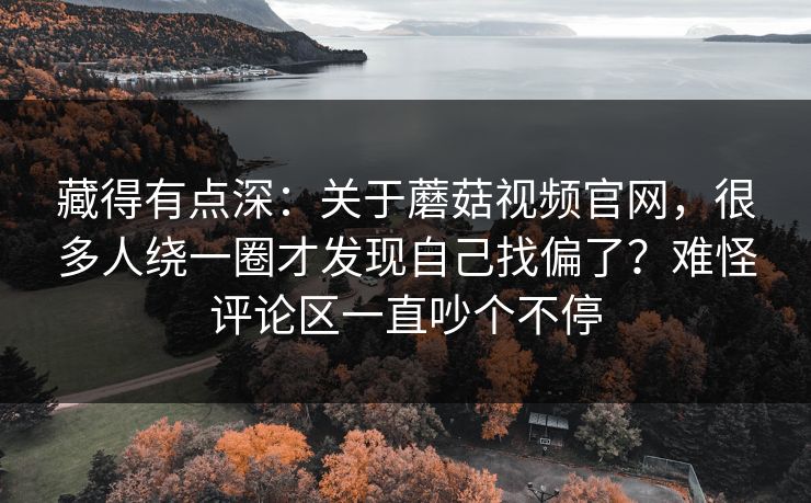 藏得有点深：关于蘑菇视频官网，很多人绕一圈才发现自己找偏了？难怪评论区一直吵个不停