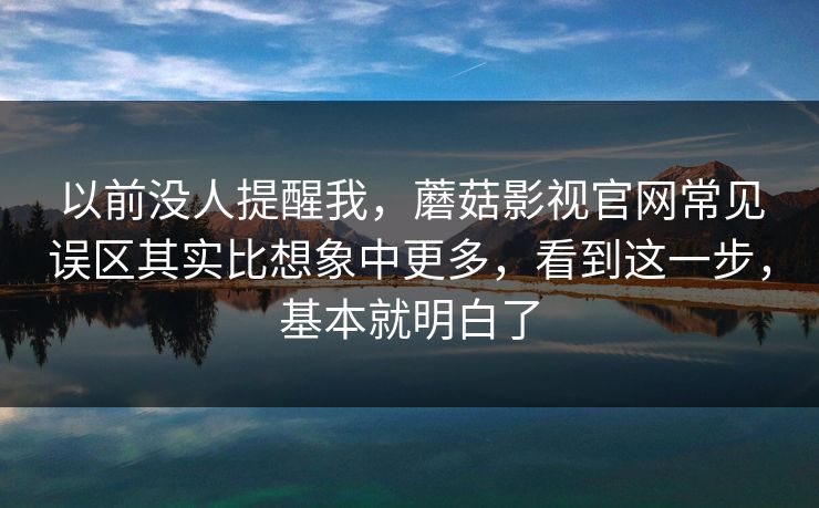 以前没人提醒我，蘑菇影视官网常见误区其实比想象中更多，看到这一步，基本就明白了