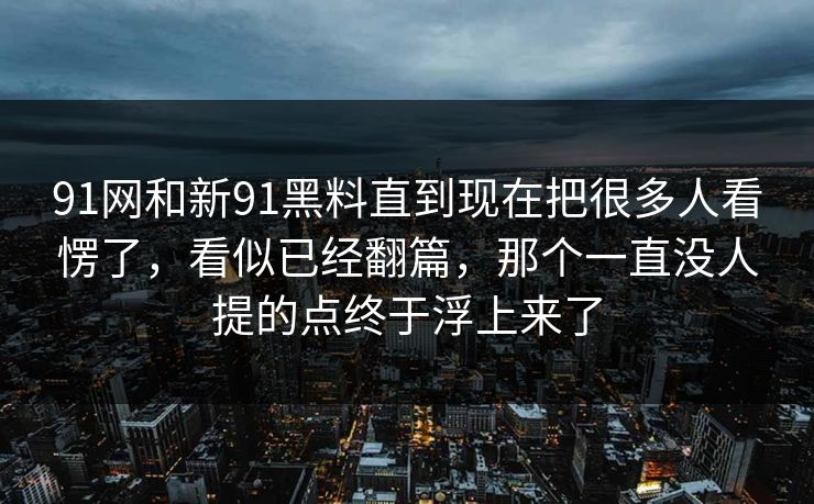 91网和新91黑料直到现在把很多人看愣了,看似已经翻篇,那个一直没人提的点终于浮上来了 91网和新91黑料直到现在把很多人看愣了,看似已经翻篇,那个一直没人提的点终于浮上来了